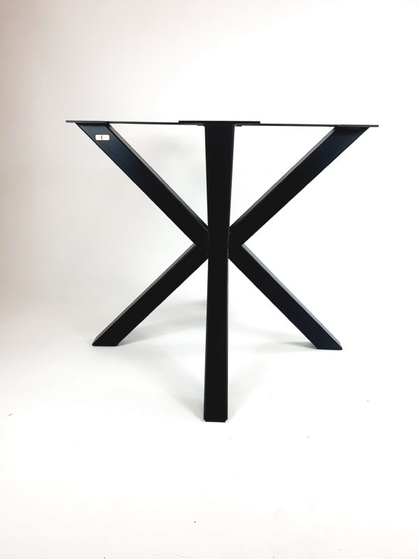 Pied Spider en acier thermolaqué noir mat pour table à manger carré ou ronde