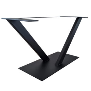 Pied de table central en forme de V en acier thermolaqué noir mat - Fabriqué par Nalunes