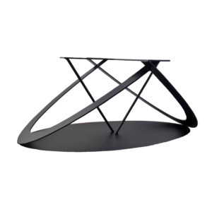 Pied central en forme d'ellipse pour table basse en acier thermolaqué noir mat