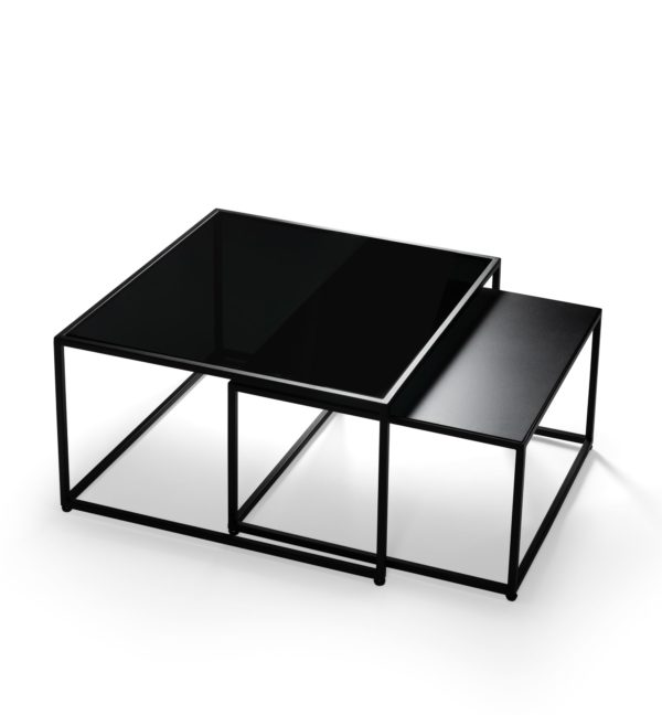 Table basse Gigogne en verre noir