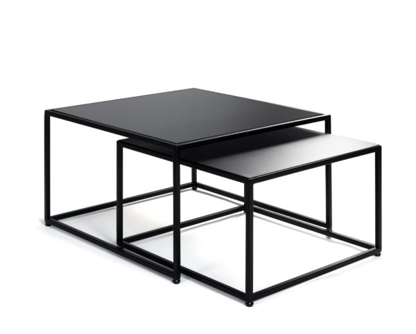 Table basse Gigogne en verre noir – Image 2