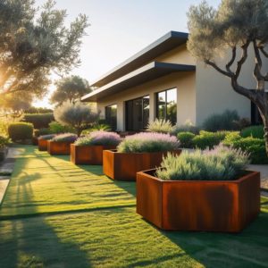 Jardinière en acier corten - sur mesure - Modèle 4