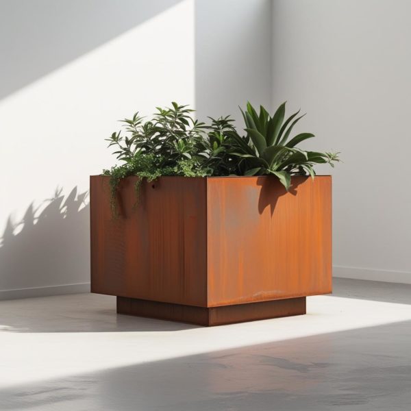 Jardinière en acier corten - sur mesure - Modèle 2