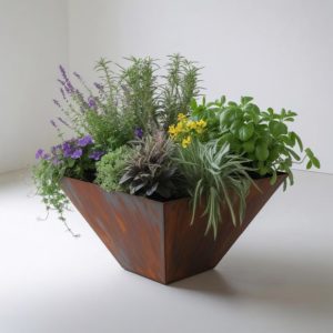 Jardinière en acier corten - sur mesure - Modèle 3