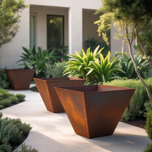 Jardinière en acier corten - sur mesure - Modèle 3 – Image 3