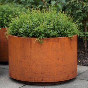 Jardinière ronde en acier corten - sur mesure - modèle 2