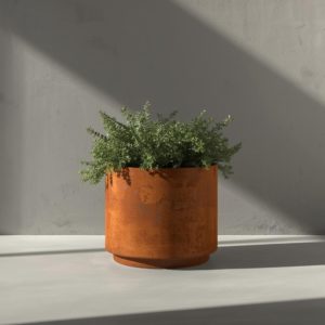 Jardinière ronde en acier corten - sur mesure - modèle 2