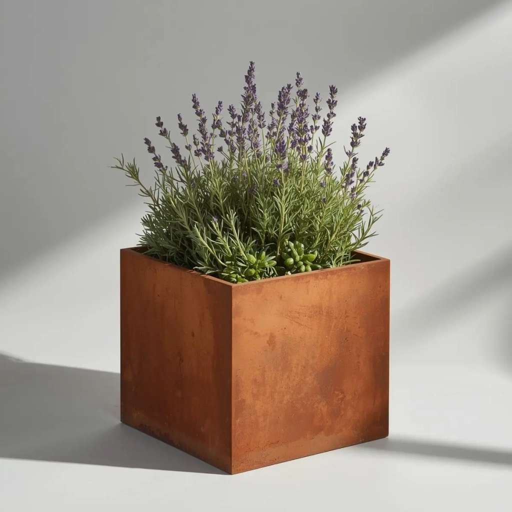 jardinière en acier corten – sur mesure