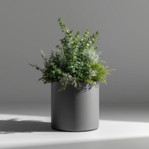 Jardinière ronde en aluminium - sur mesure