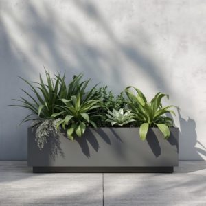 Jardinière en aluminium - sur mesure - Avec socle