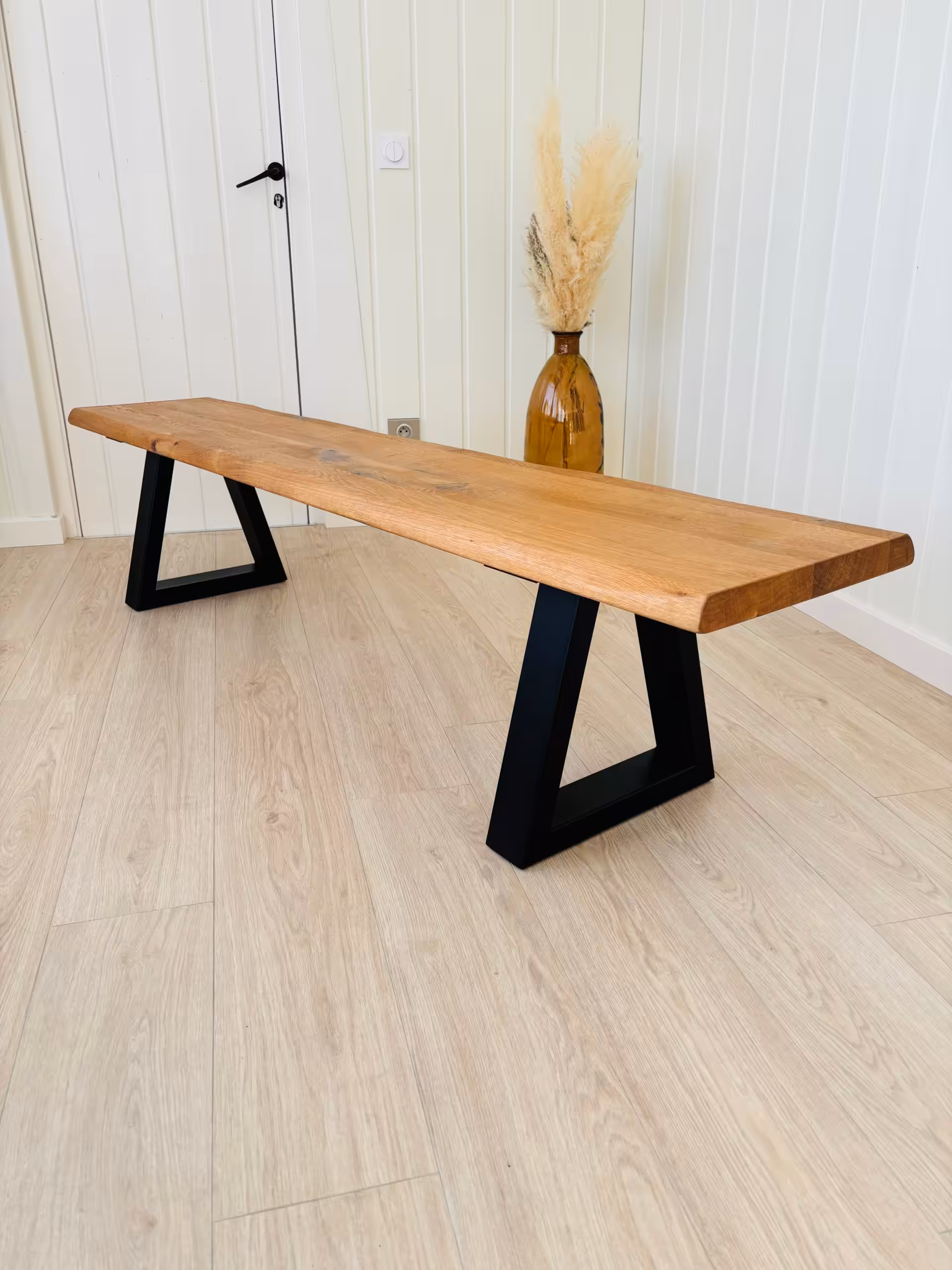 banc en chĂȘne sur mesure