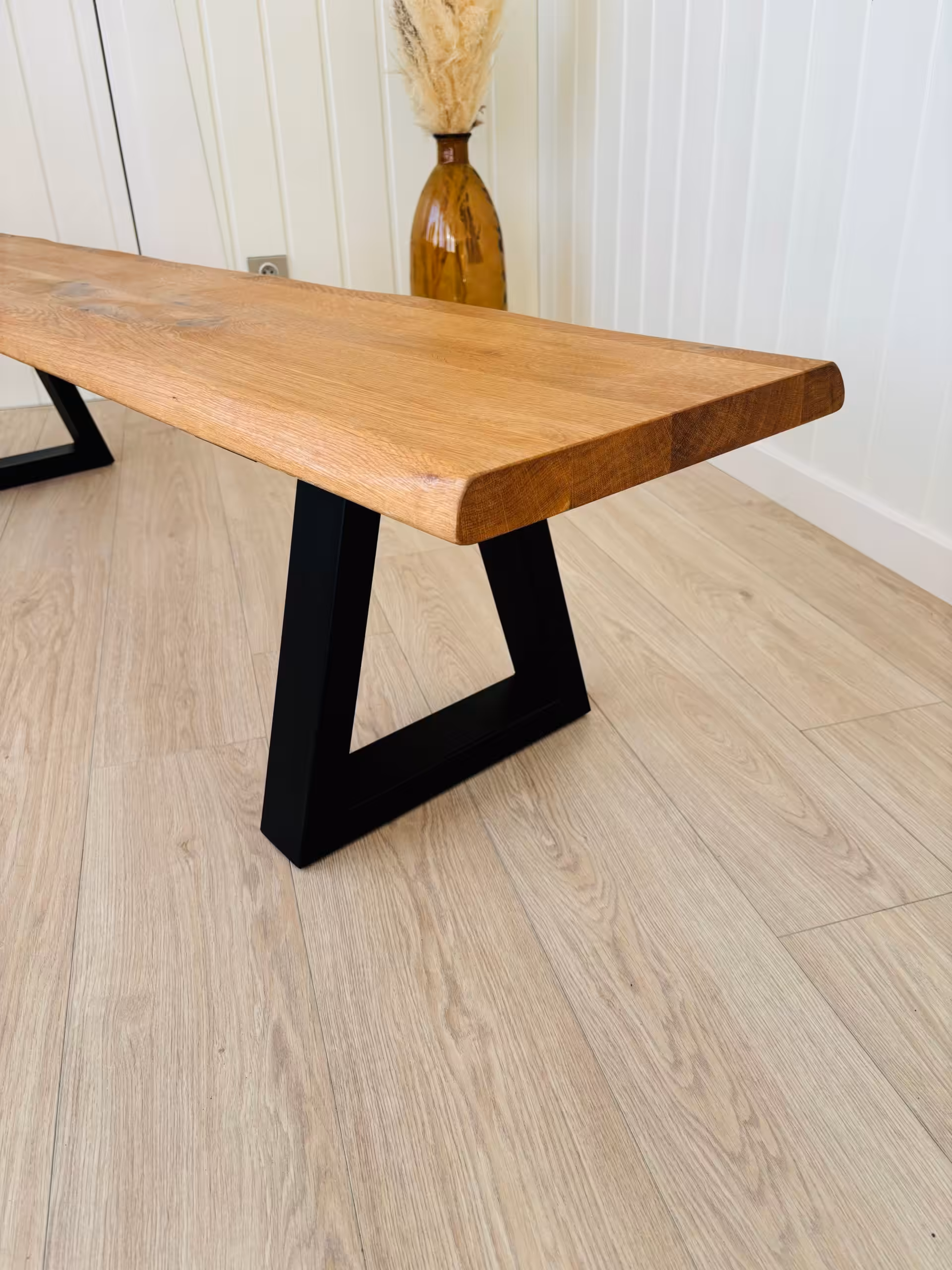 banc en chĂȘne sur mesure