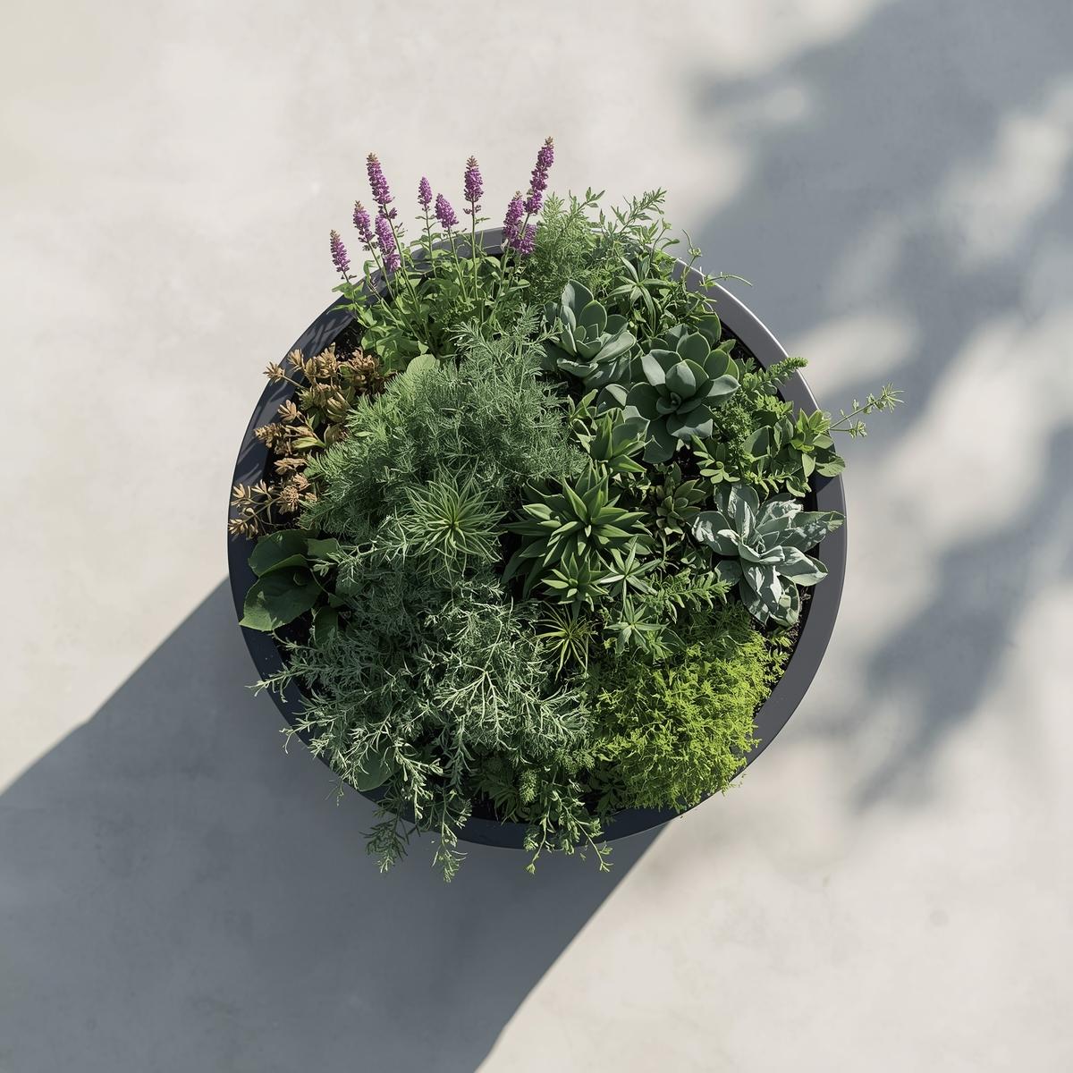 jardinière ronde en aluminium sur mesure