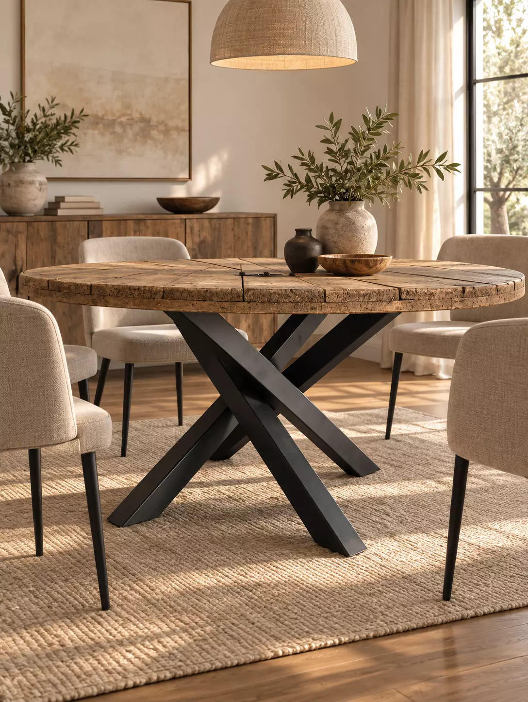 mikado carré pied pour table ronde ou carré