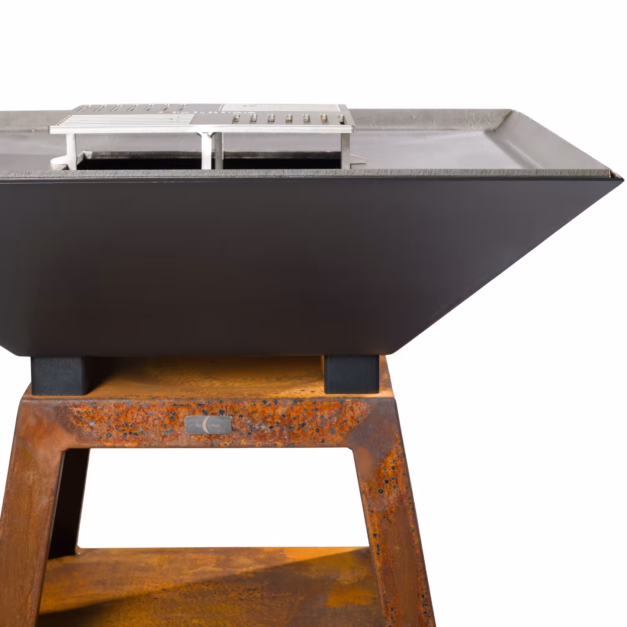 brasero le canopé corten et noir